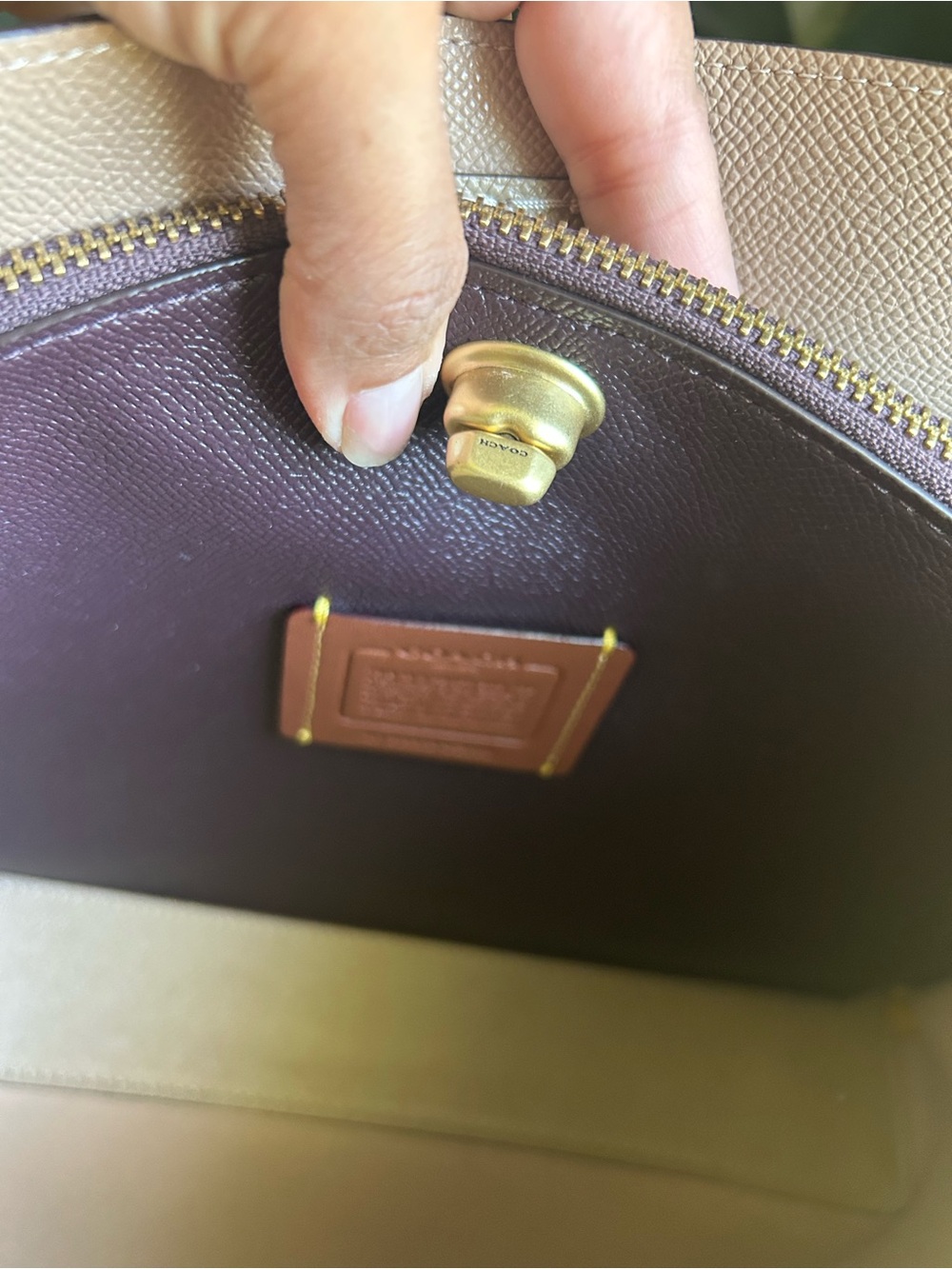 Coach Pebble Leather Shoulder Bag in Yellow and Tan - Picture 7 of 7